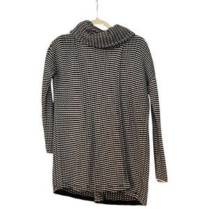 Cabi Fergie Slit Cowl Neck B&W Sweater Womens Size XS